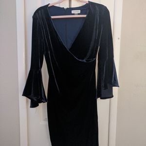 Calvin Klein midnight blue velvet dress